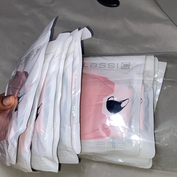 Classic Mask 12 Pack Pink Reusable Face Masks - Picture 2 of 2